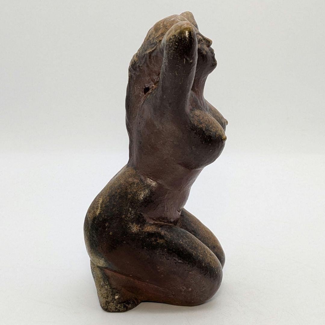 木南知加選 備前焼 裸婦像 共箱合布 置物 陶像 細工物 陶彫