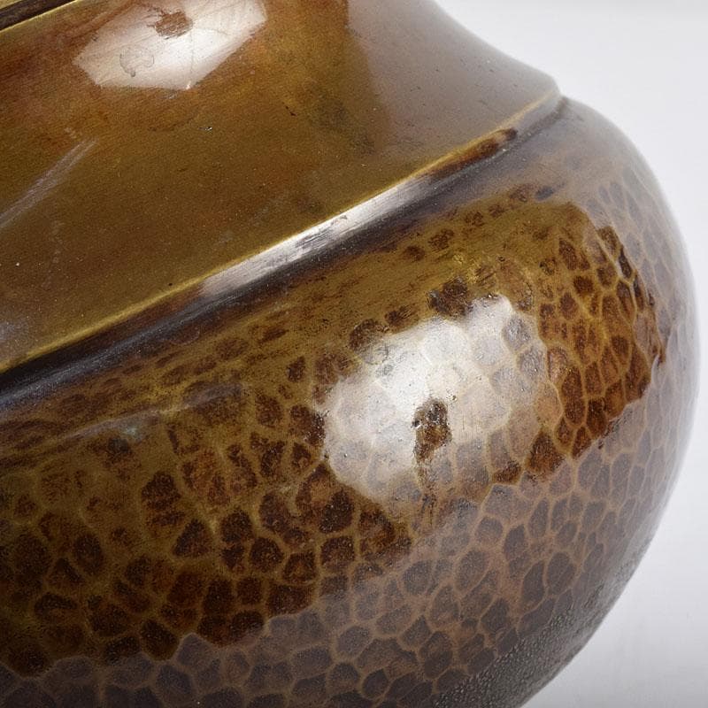 煎茶道具 黄銅 落葉壷 茶こぼし 建水 在銘 共箱 V R8904 美術