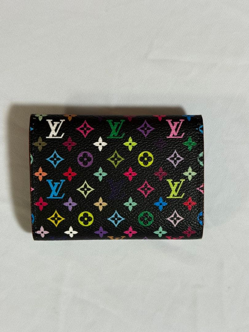 LOUIS VUITTON 三つ折り財布 黒/マルチカラー ルイヴィトン マルチ