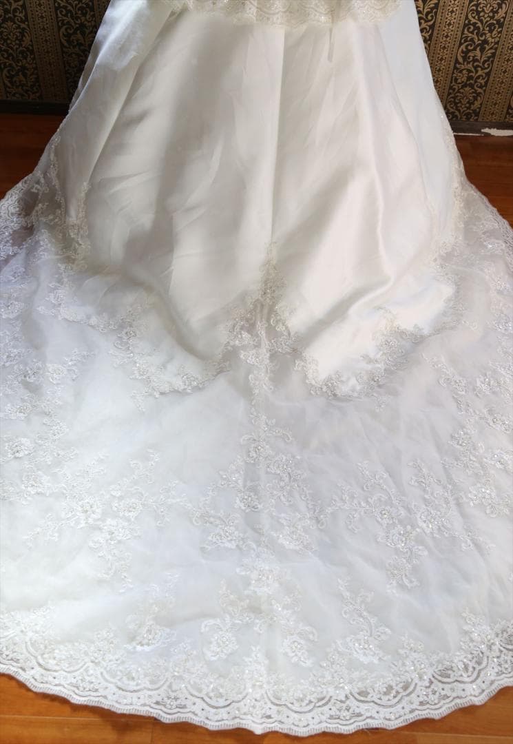 571ナチュラルビューティー高級ウエディングドレス11号13号15号編み上げ