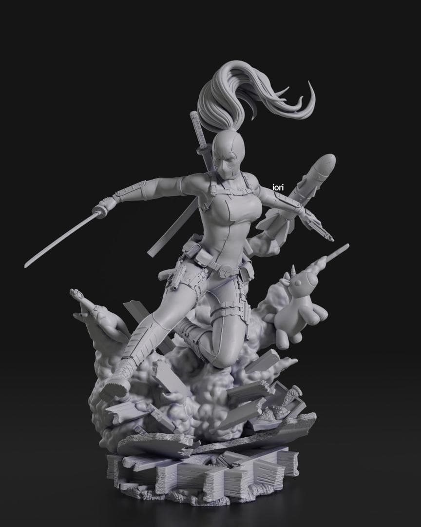 1/10　未塗装 未組立　フィギュア　ガレージキット 【 デッドプール 】 ガレージキット フィギュア SF 女性 ロボット 1/35 未塗装未組立