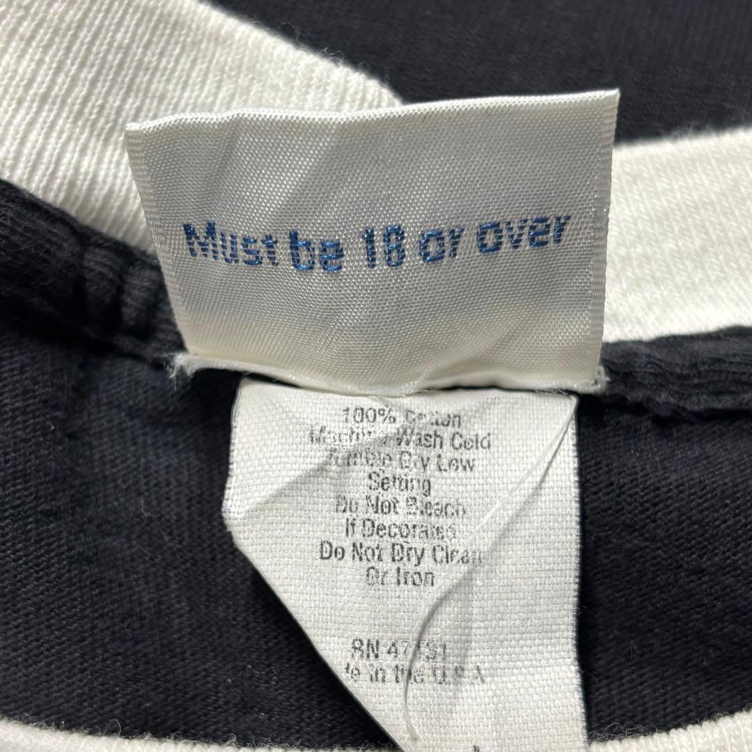 Porn Star】90s USA製 Oval Logo Ringer Tee Porn Star】90s USA製