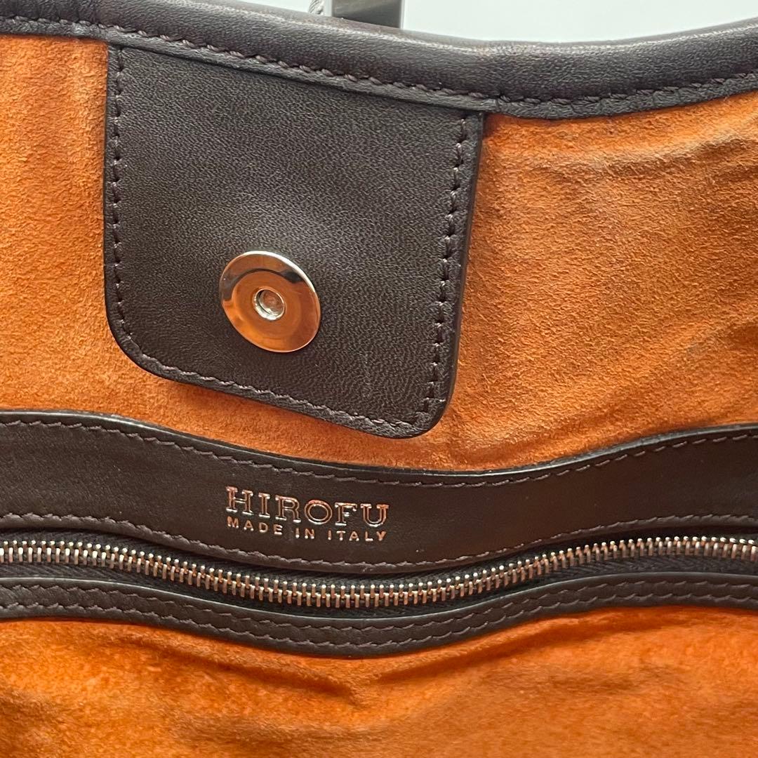 美品　HIROFU ワンショルダーバッグ　レザー　ブラウン　チャーム付