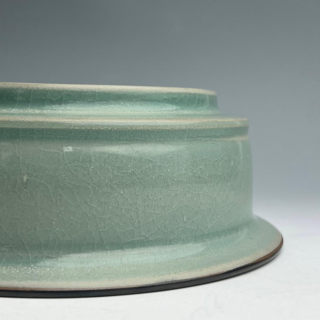 龍泉窯 青磁折沿洗 唐物 中国古玩 中国美術 A953