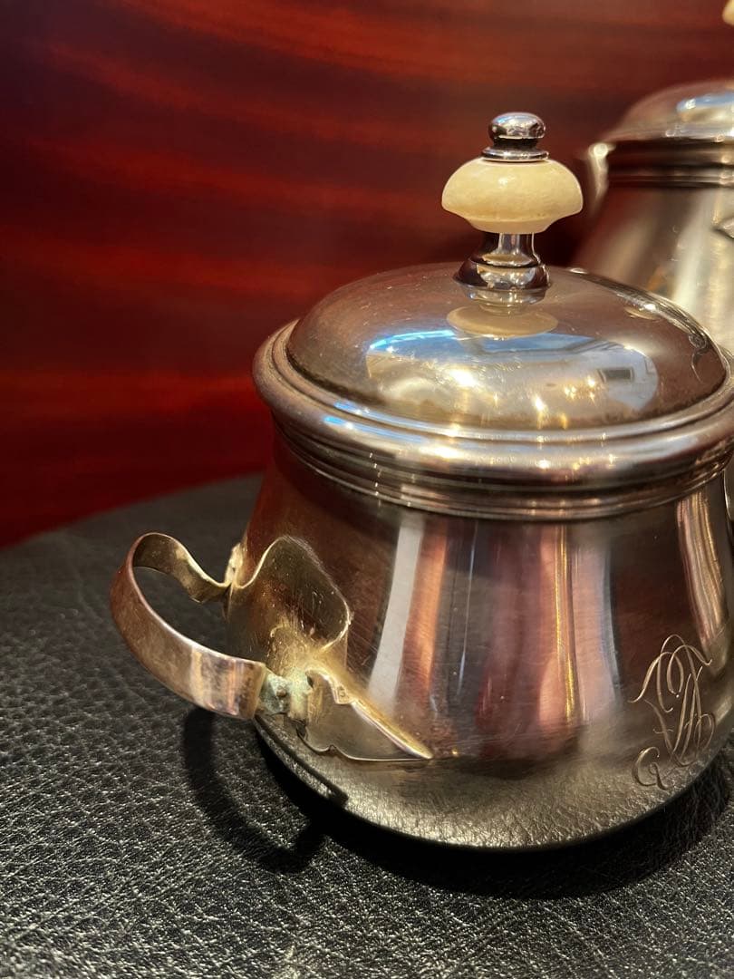 ピュイフォルカ　純銀製　ティーポット　3点セット　アンティーク