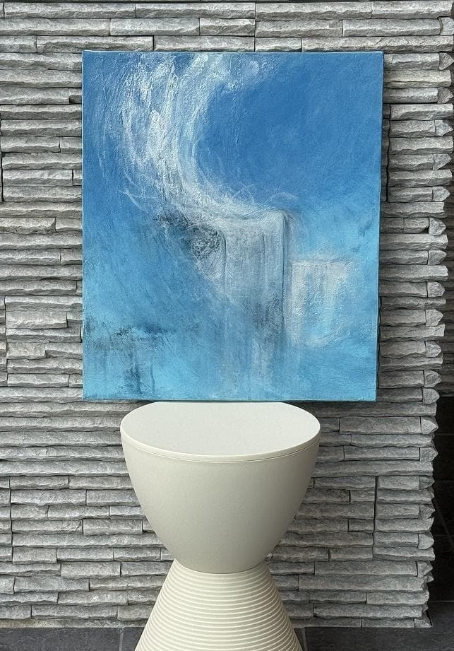 光の滝　抽象画　キャンパス　アクリル　絵画　海　滝　水