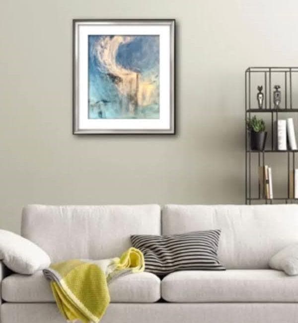 光の滝　抽象画　キャンパス　アクリル　絵画　海　滝　水