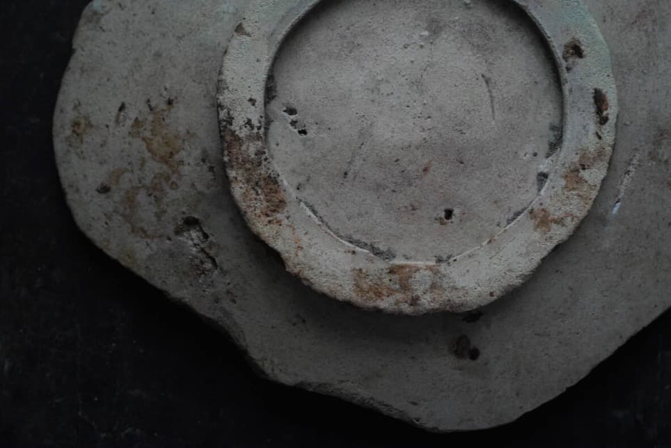 17世紀オランダ ダッチマジョリカ 藍絵石榴文皿 デルフト陶片 アンティーク