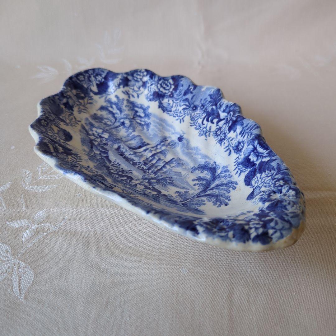 ブルー＆ホワイト 皿 アンティーク プレート 1． イギリス - SNAP