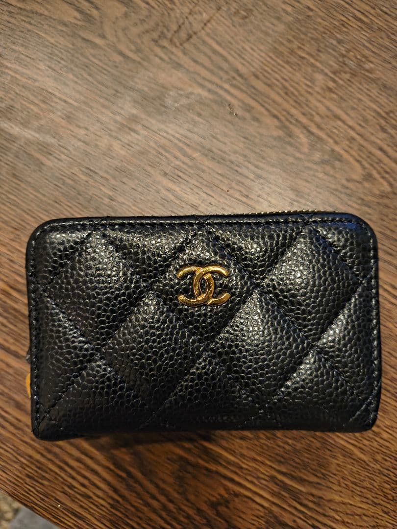 CHANEL シャネル クラシック ジップ パースミニ財布 ブラック