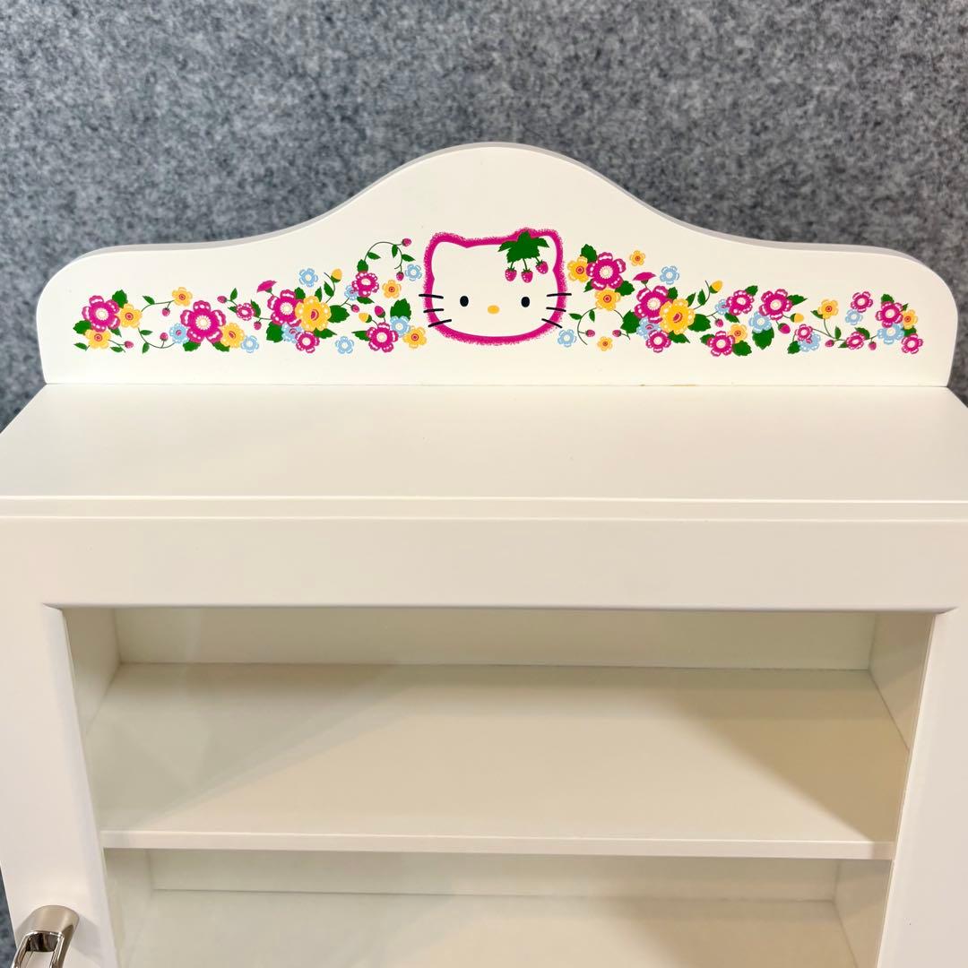 ハローキティ 木製 ラック3段 野いちご 花柄