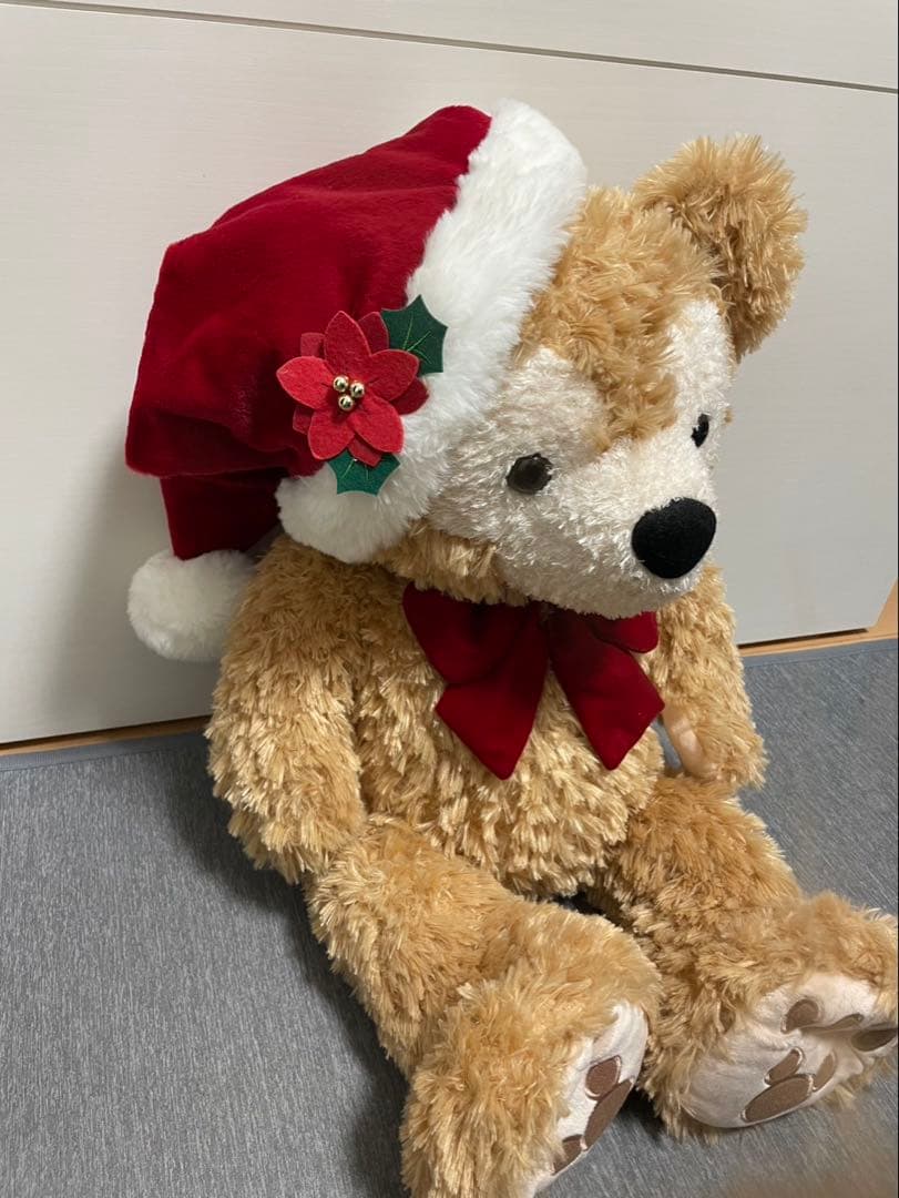 ダグ付き　クリスマス　ダッフィー サンタ帽子 ぬいぐるみ　mサイズ