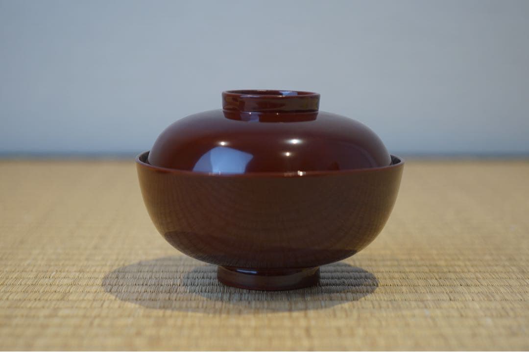 松に鶴・山水図蒔絵 溜塗 吸物椀 2客/ 高級 木製漆器 祝儀 茶懐石
