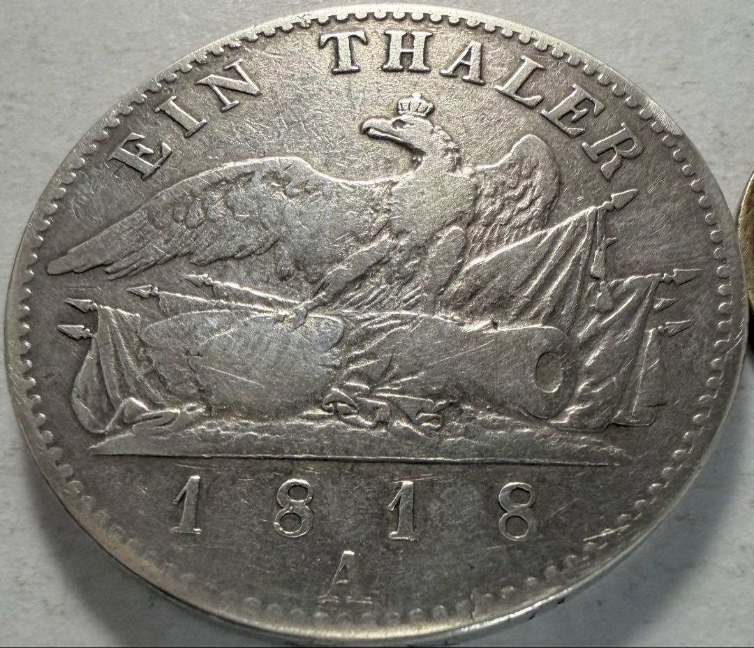 招*@様 1818年Aドイツ　プロイセン 王国　ターレル銀貨フリードリヒ・ウィル