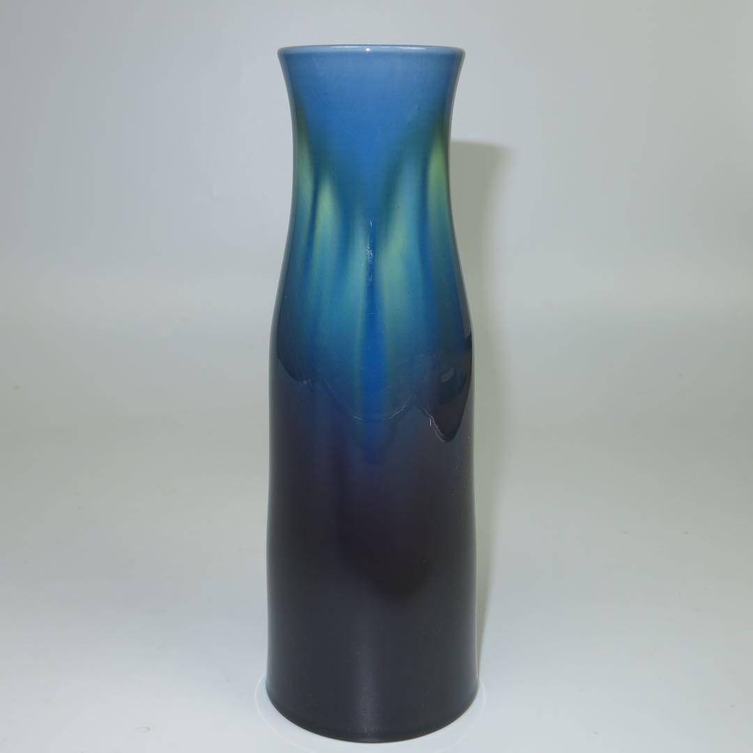 人間国宝 柳雨軒 三代 徳田八十吉 作  碧明燿彩 花入