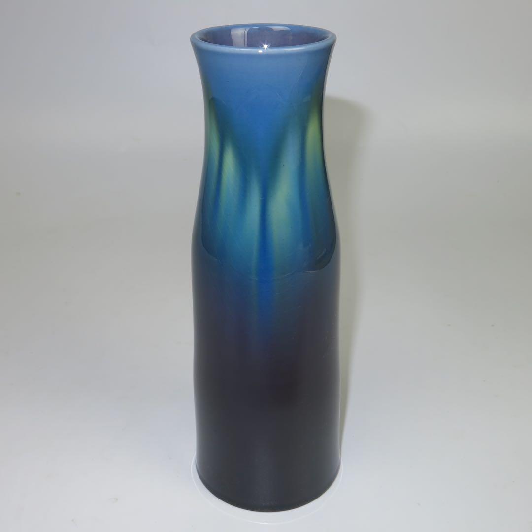 人間国宝 柳雨軒 三代 徳田八十吉 作  碧明燿彩 花入