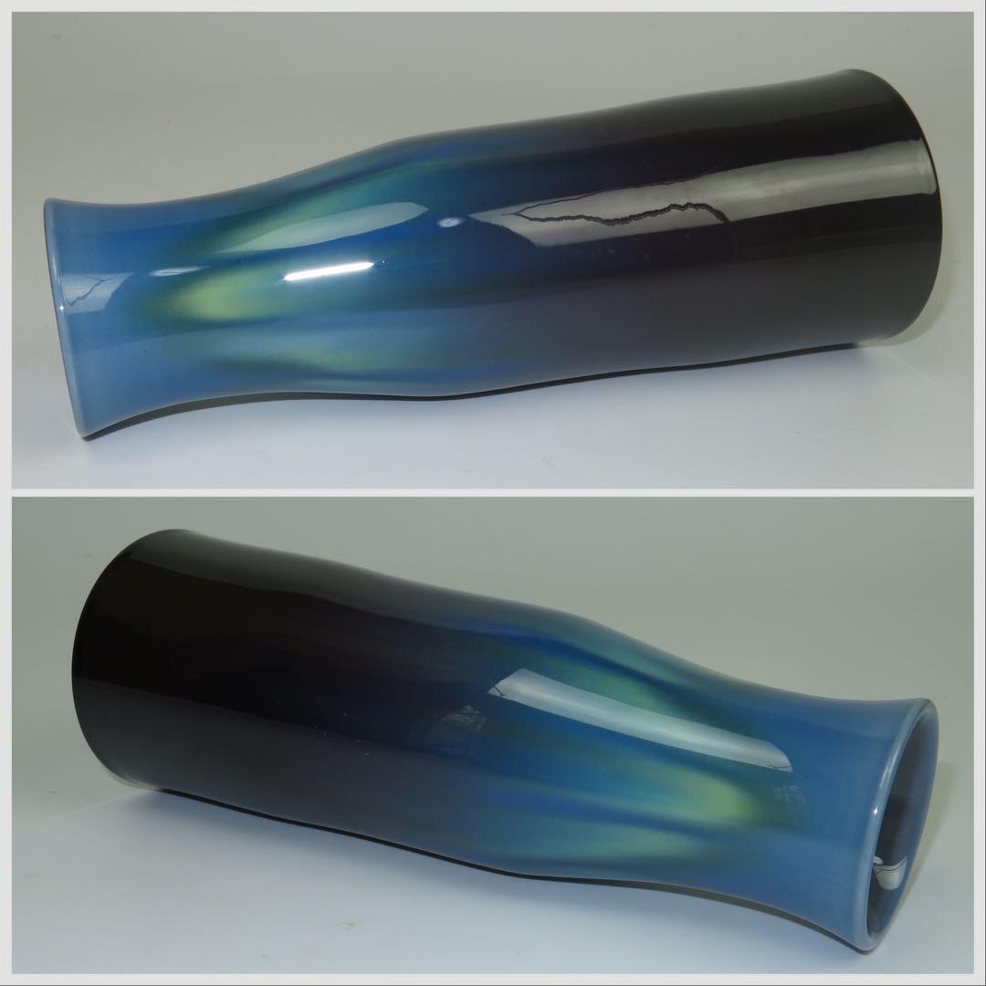 人間国宝 柳雨軒 三代 徳田八十吉 作  碧明燿彩 花入