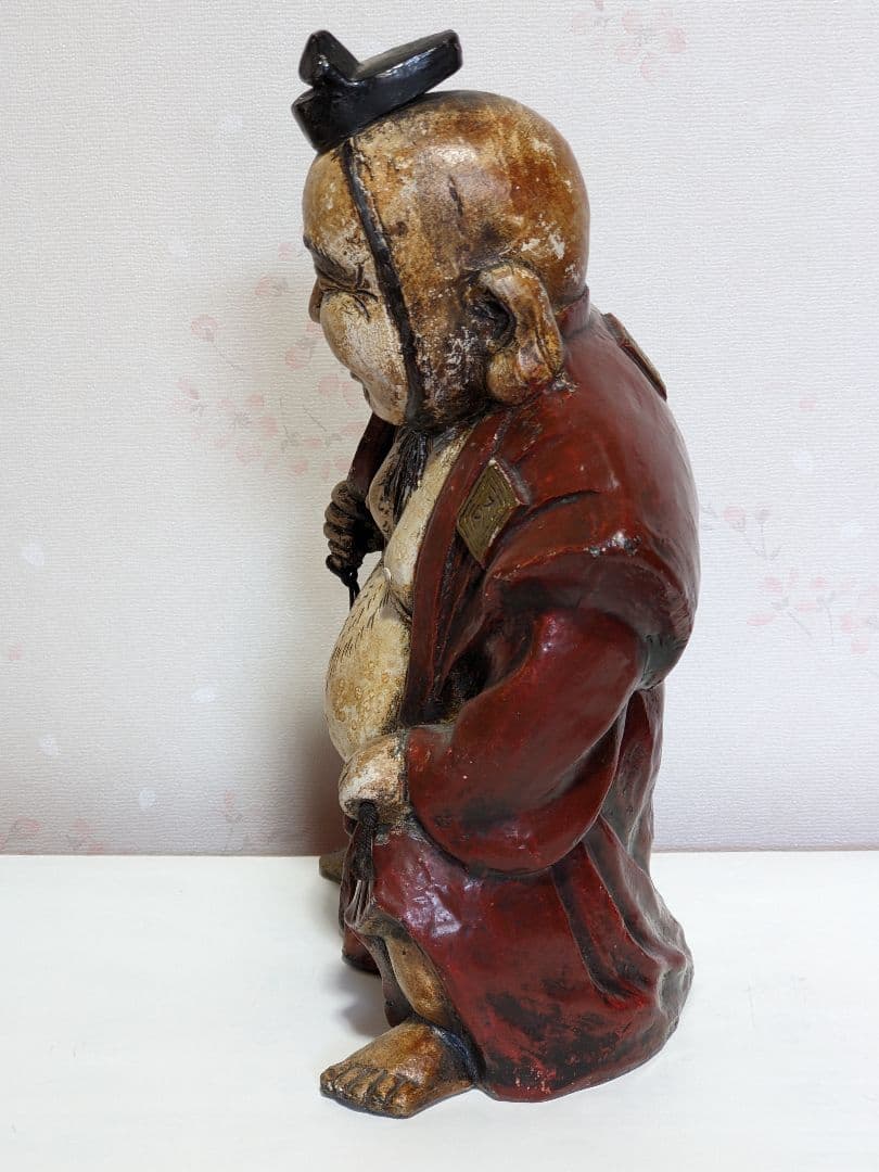 ♦時代物 置物飾り 明治時代 常滑焼 瑞陶園製 相撲 行司 古美術品 骨董品