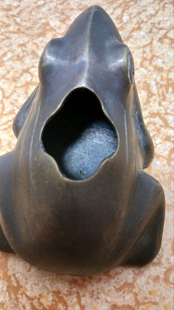 時代物　蝋型　鋳銅　水滴　蛙　かえる　カエル　銅製　書道具