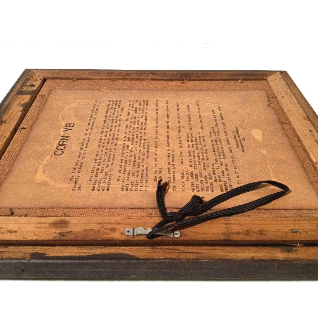 ネイティブアメリカン ナバホ族 木製フレーム 文化的装飾品 砂絵 サンドアート