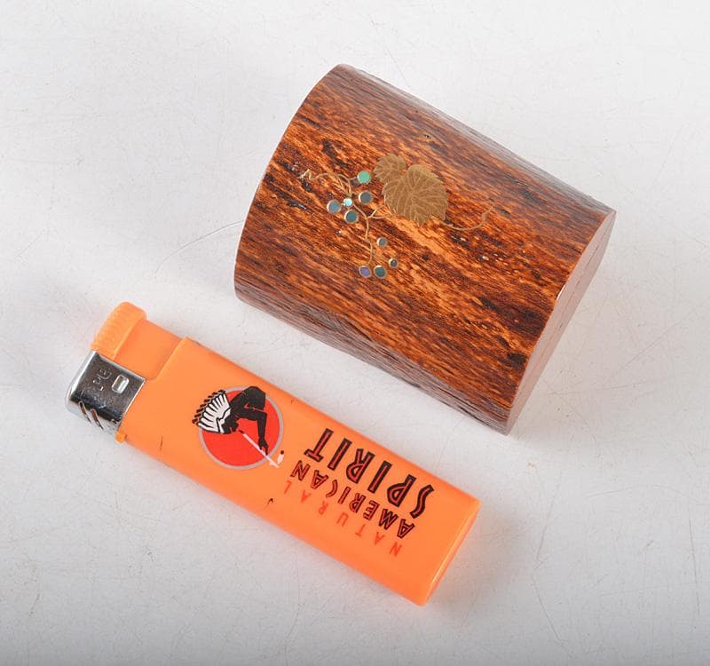 茶道具　加賀蒔絵師　中村孝也作　山葡萄蒔絵　蔦香合　共箱　M　R5426