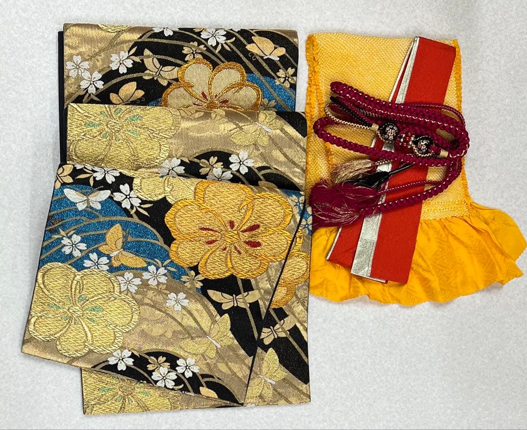 振り袖 フルセット 別誂長襦袢 結婚式 金彩加工 刺繍入り 桜 坂東八十