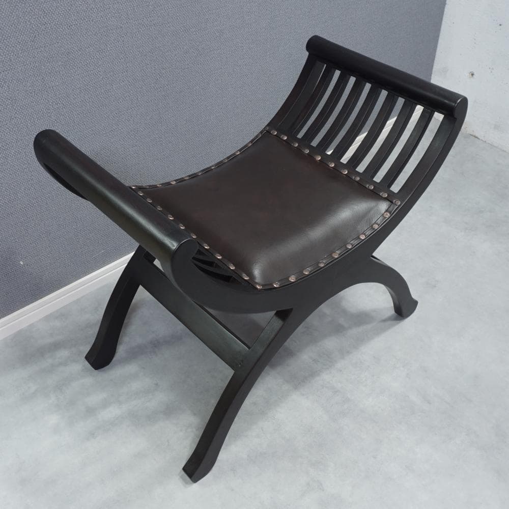 カルティニチェアC　本革シート 椅子 バリ家具 アジア家具 スツール チェア