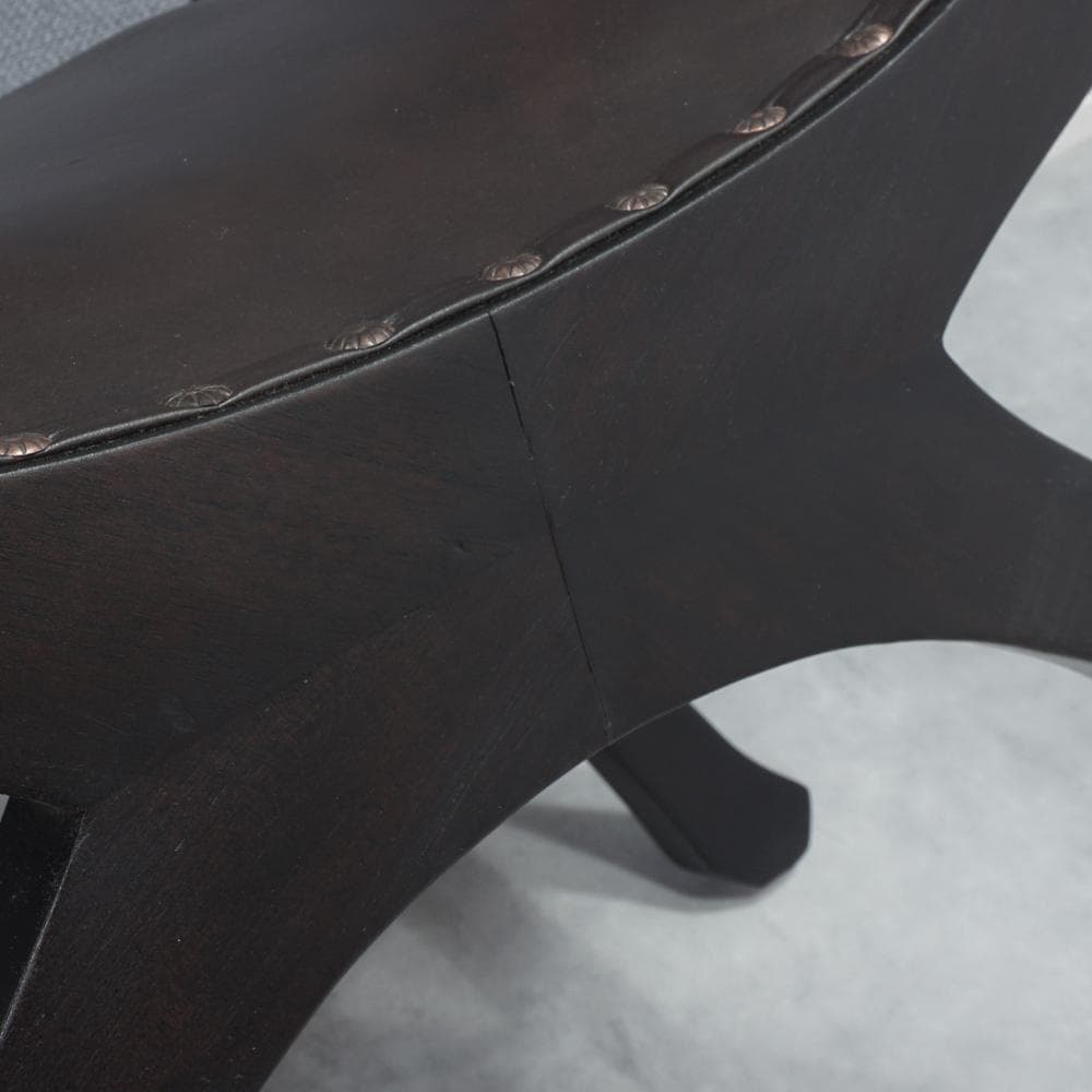 カルティニチェアC　本革シート 椅子 バリ家具 アジア家具 スツール チェア