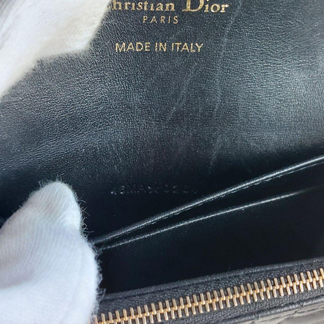 【現行】 ディオール 財布  オールグライシンウォレット 黒 革 パール