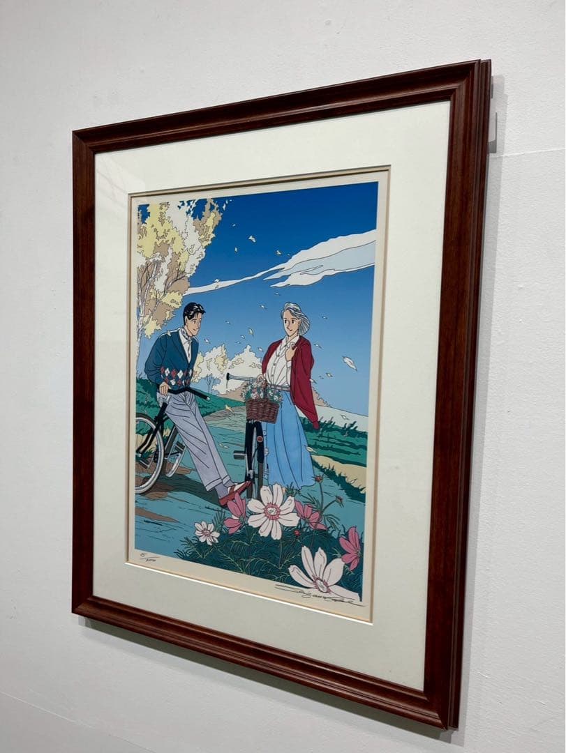 真作保証】わたせせいぞう「風立ちぬ コスモス」直筆サイン 8/300