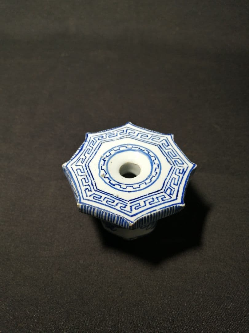 【茶道具】 時代オランダ蜻蛉絵蓋置　蓋置102