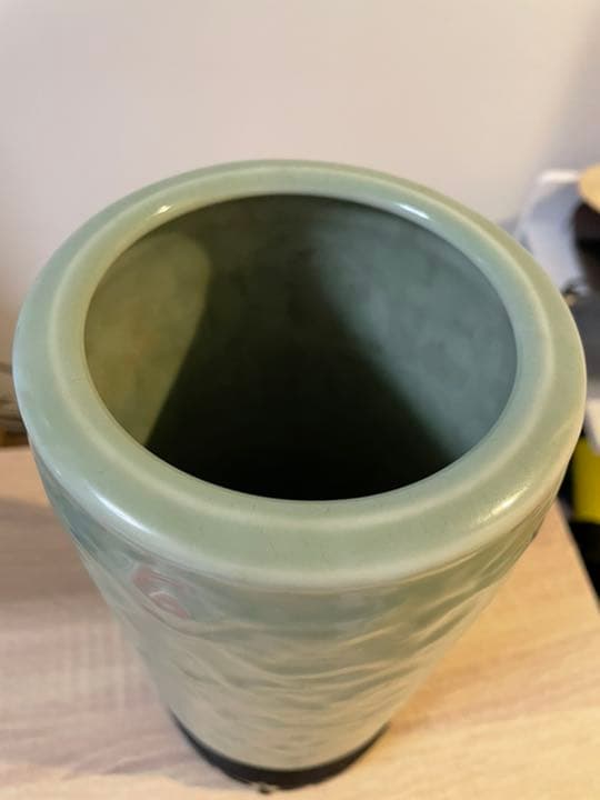 中国古玩 清代 仿龍泉窯青磁花瓶