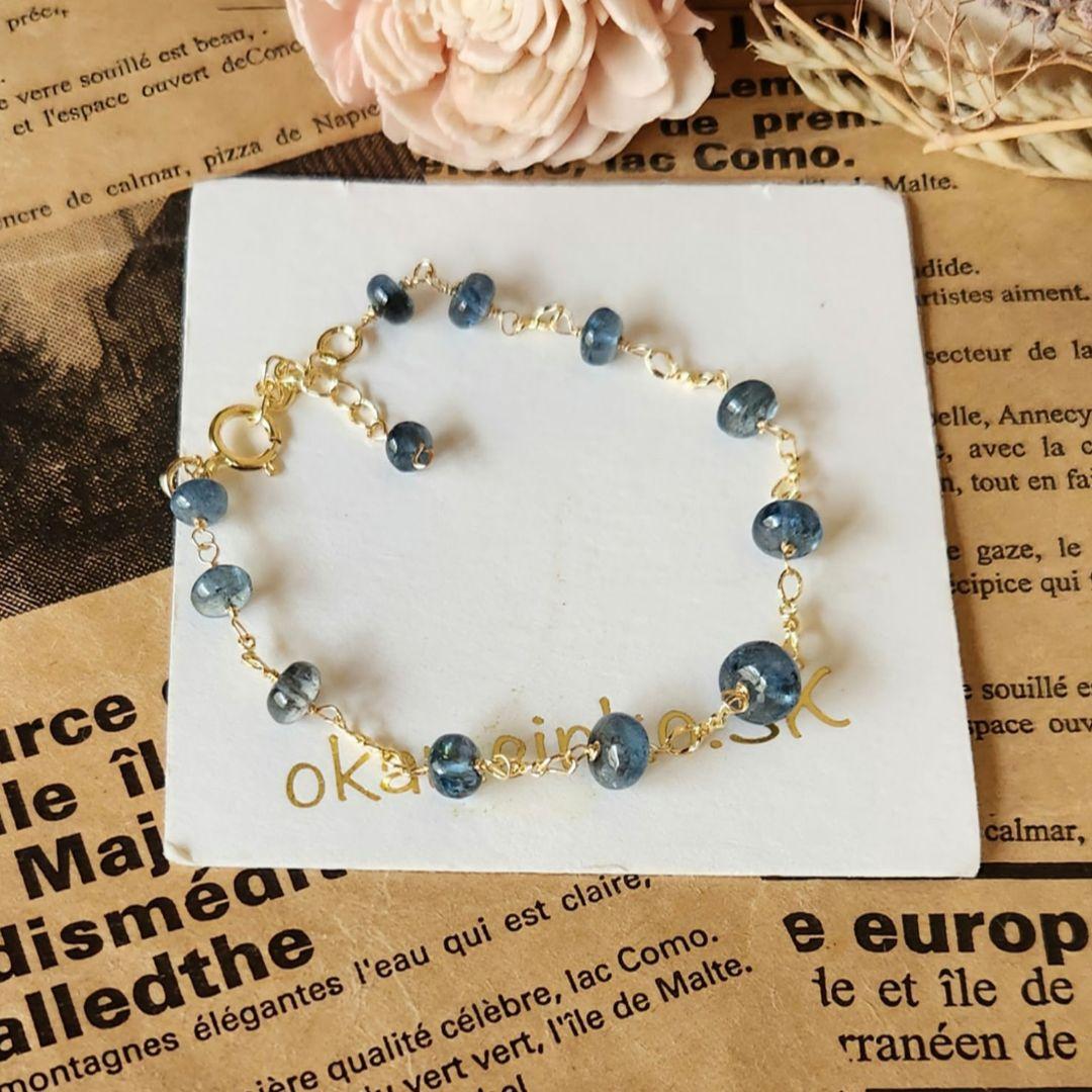 ✳️Q′sB✳️１４kgfサンタマリアカラーアクアマリンブレスレット