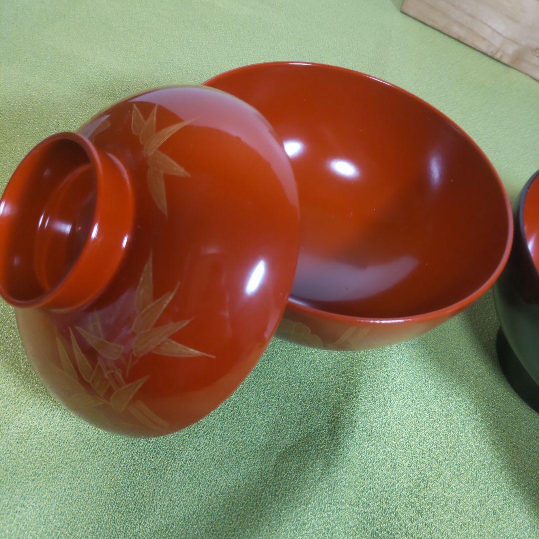 輪島 沈金 夫婦 椀 蓋付 彰作 うるし塗 漆 秀峰漆房