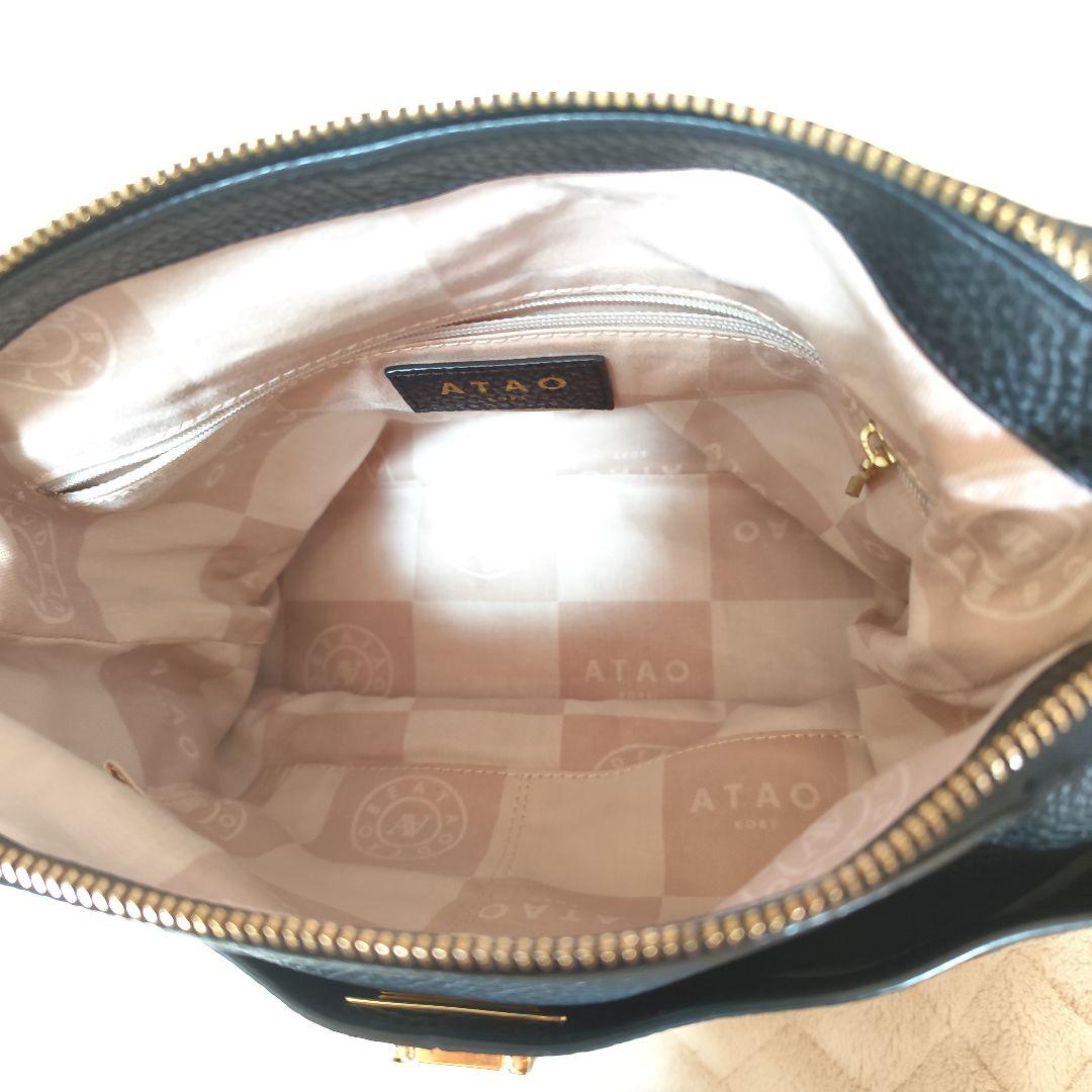 ATAO ブラックレザー ショルダーバッグ