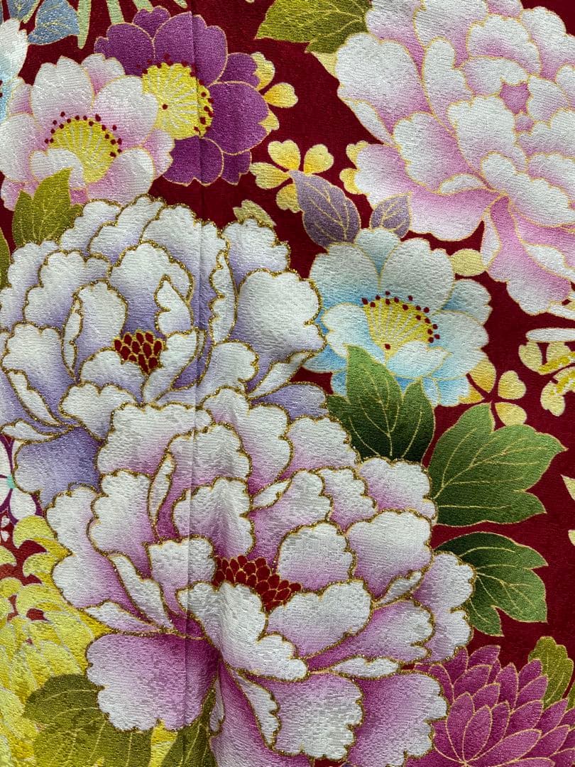 振り袖 フルセット 別誂長襦袢付 赤 成人式 金彩加工 刺繍入り 616