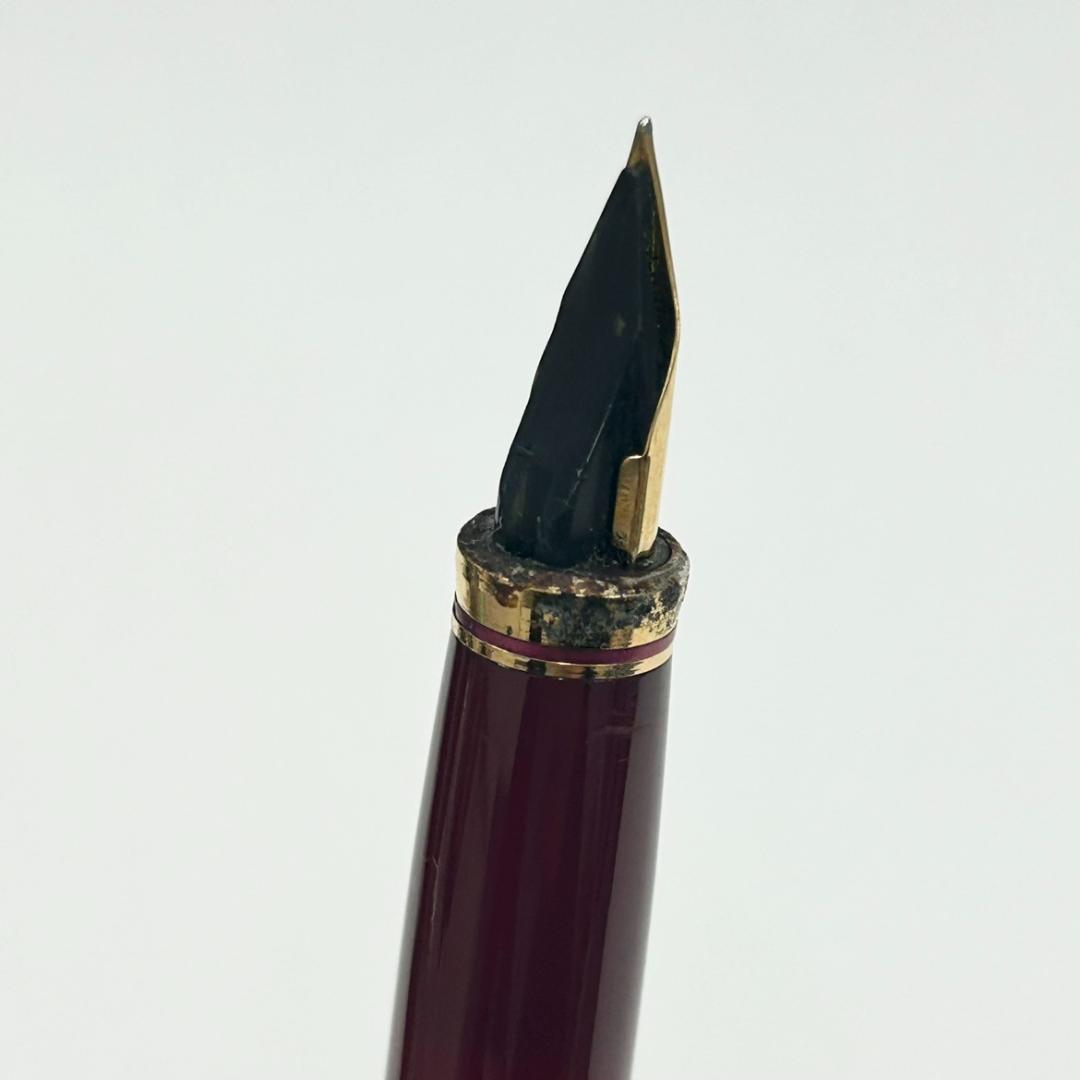 PLATINAM プラチナ 万年筆 ペン先18K えんじ色×ゴールド キャップ式