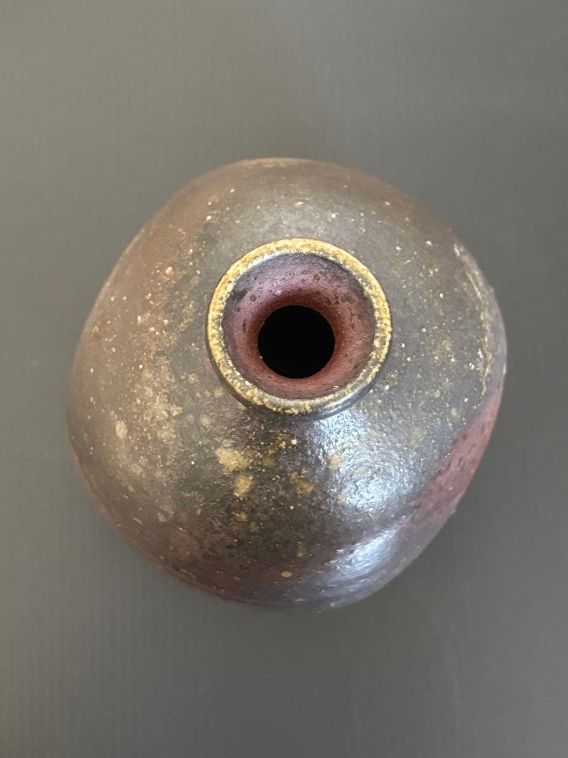 備前焼 扁壺 中居靖 木箱付き