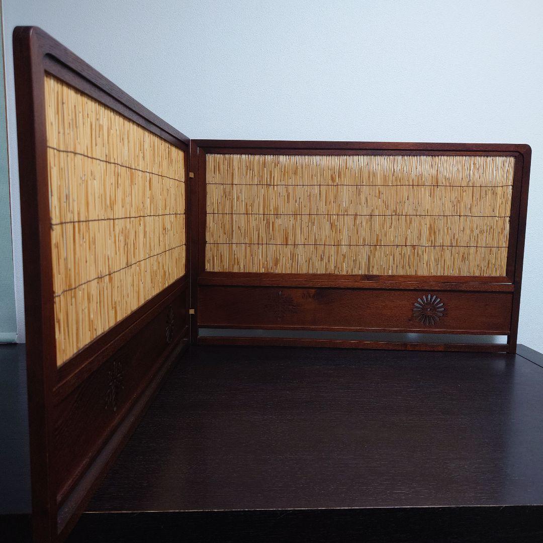 茶道具風炉先屏風菊桐透かし工芸品アンティーク