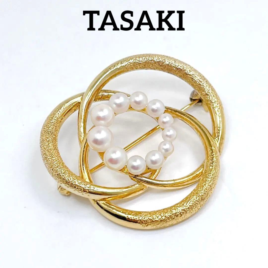 田崎真珠　TASAKI タサキ アコヤパール　ブローチ　コサージュ 極美品✨田崎真珠 TASAKI タサキ アコヤ真珠 パール ブローチ コサージュ