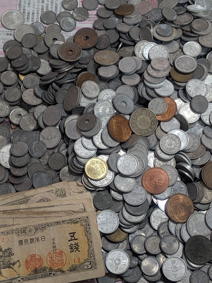 【古銭・大量】近代銀貨・青銅貨・錫貨・アルミ貨・満州貨幣など 3.7kg