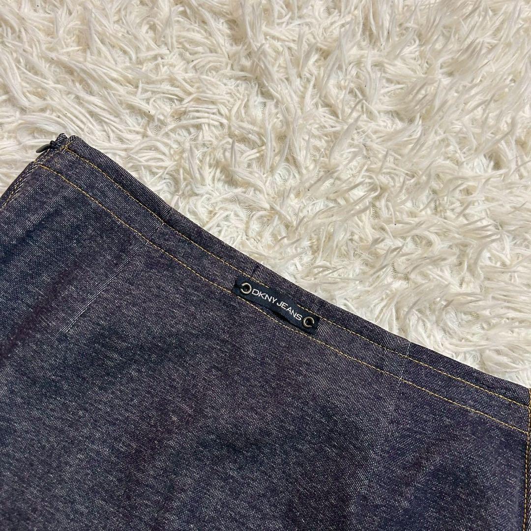 《良品》 DKNY 裾フリルスカート ブルー 2 可愛い オシャレ キレイめ