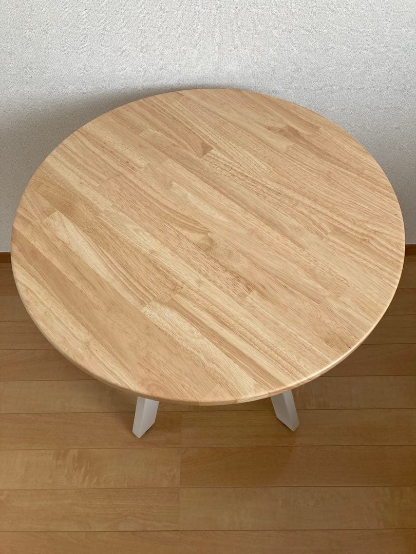 THE CAFE TABLEラバーウッド70cm面取り加工 Kanademono