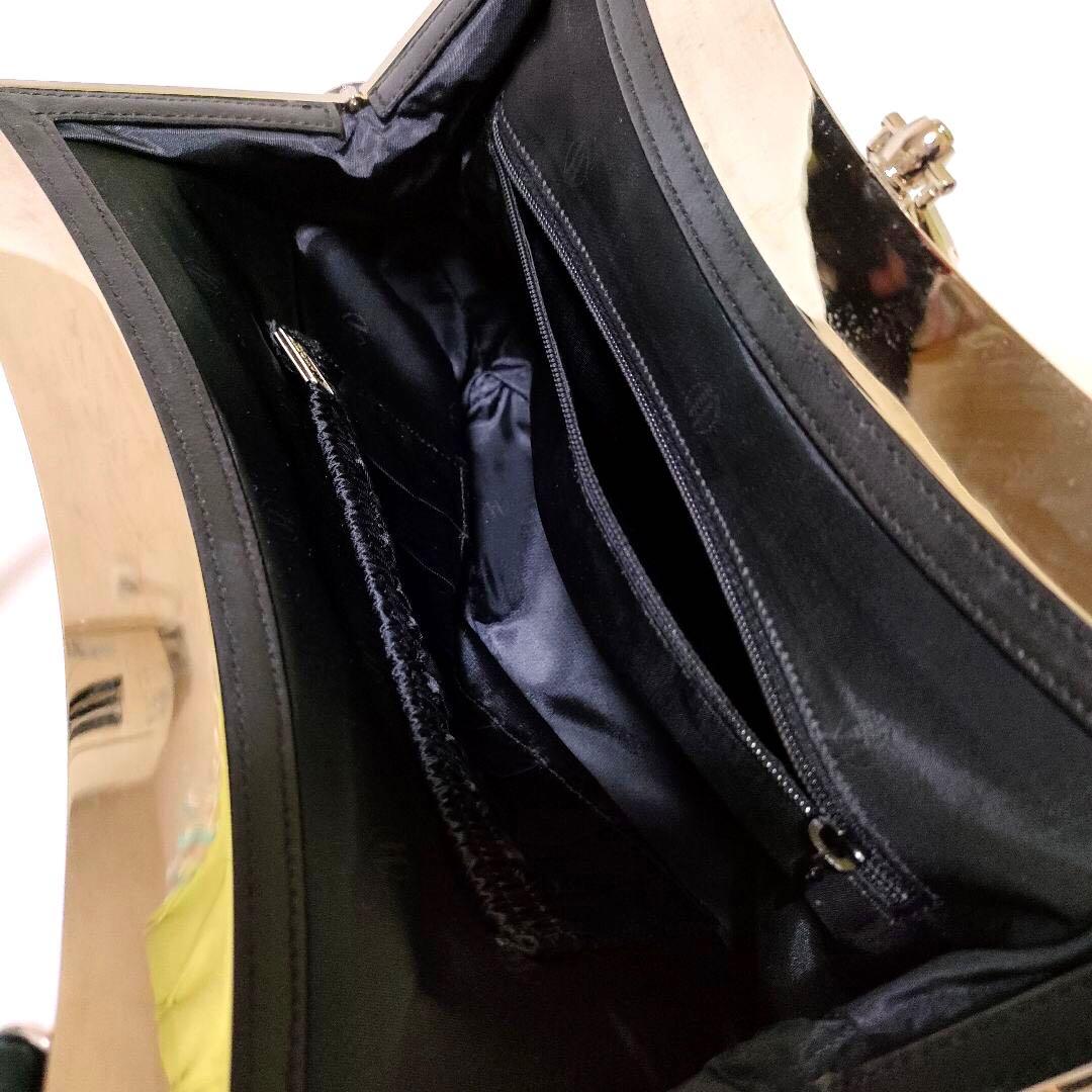 極美品】皇室御用達 HAMANO ハマノ 飾り石付き ハンドバッグ