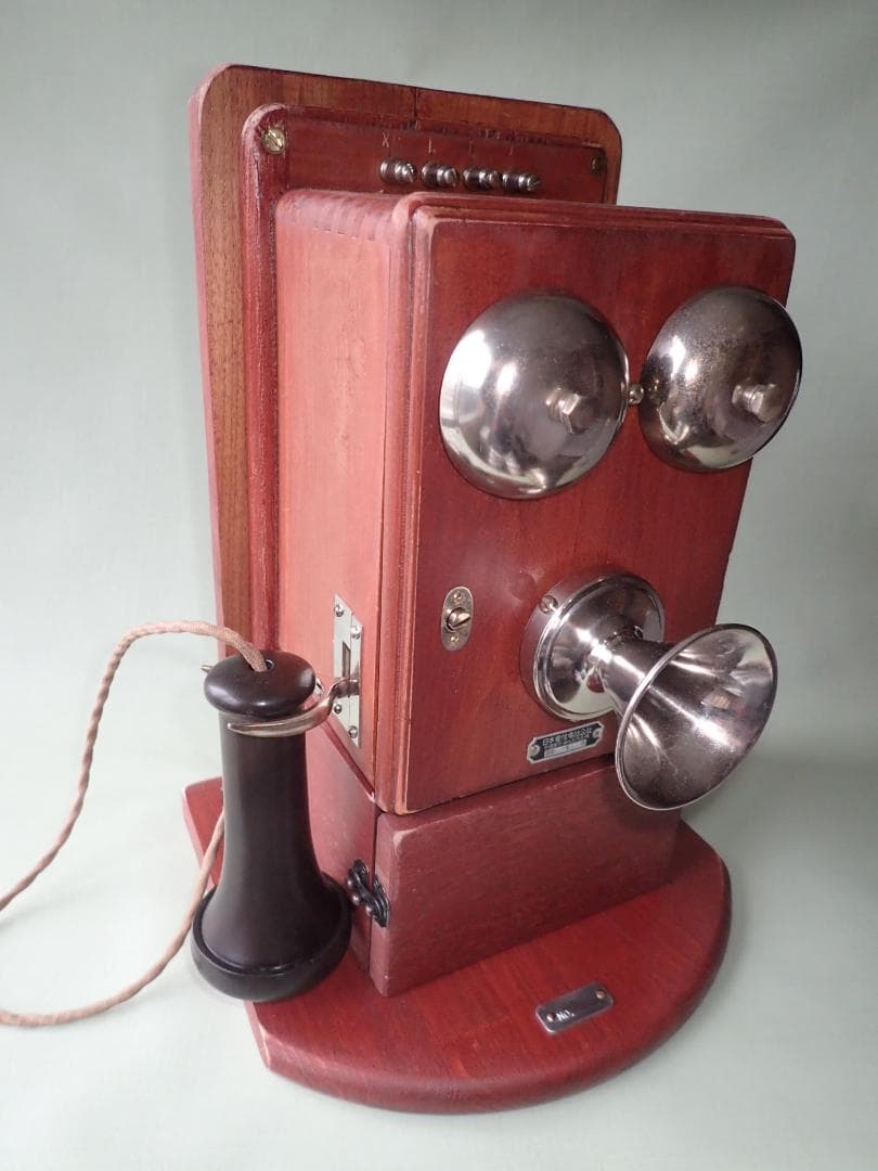 昭和レトロ デルビル磁石式壁掛電話機 ベル鳴ります アンティ