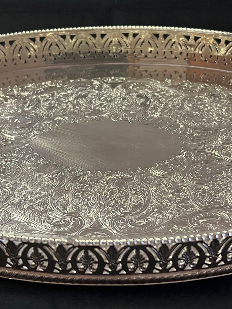 シルバープレート　オーバルトレイ