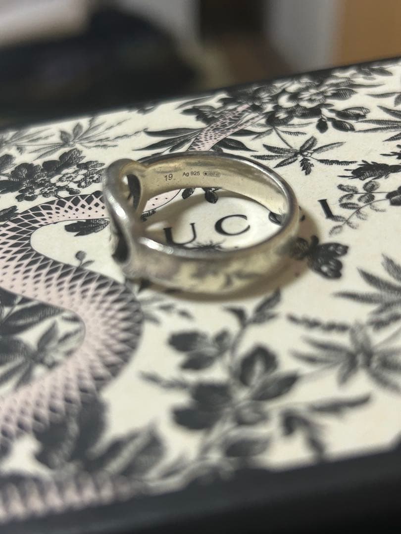 GUCCI ダブルGロゴ シルバーリング　925 19号