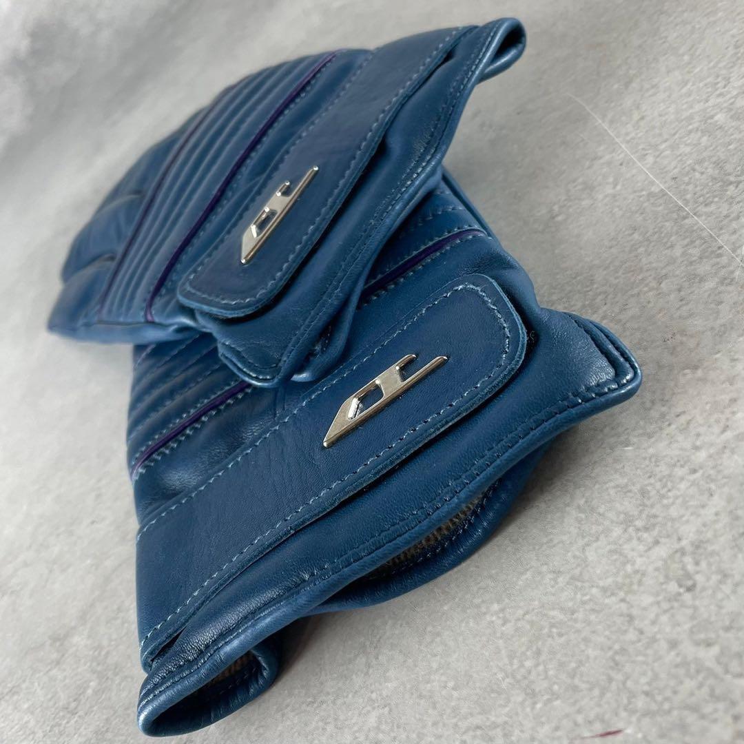 未使用 定価3.5万 ディーゼル Dロゴ バイカー レザーグローブ