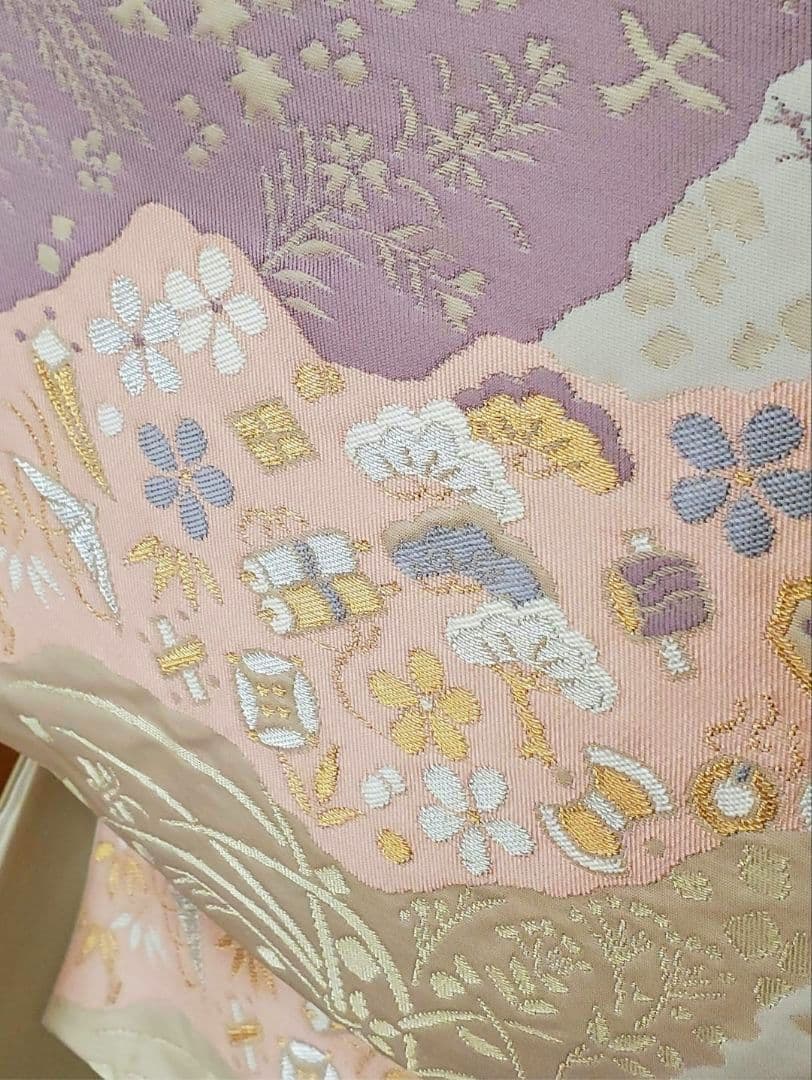 逸品SALE☆【着物帯セット＊】鶸色の古典柄訪問着 トールサイズ 裄