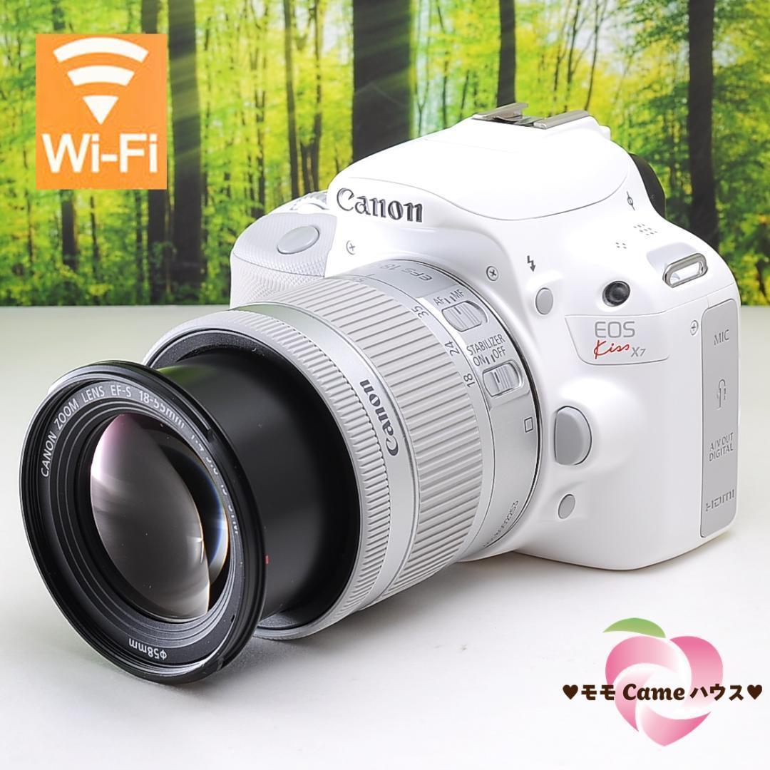 Canon Kiss X7♪スマホ転送OK☆超可愛い真っ白一眼レフ！3525